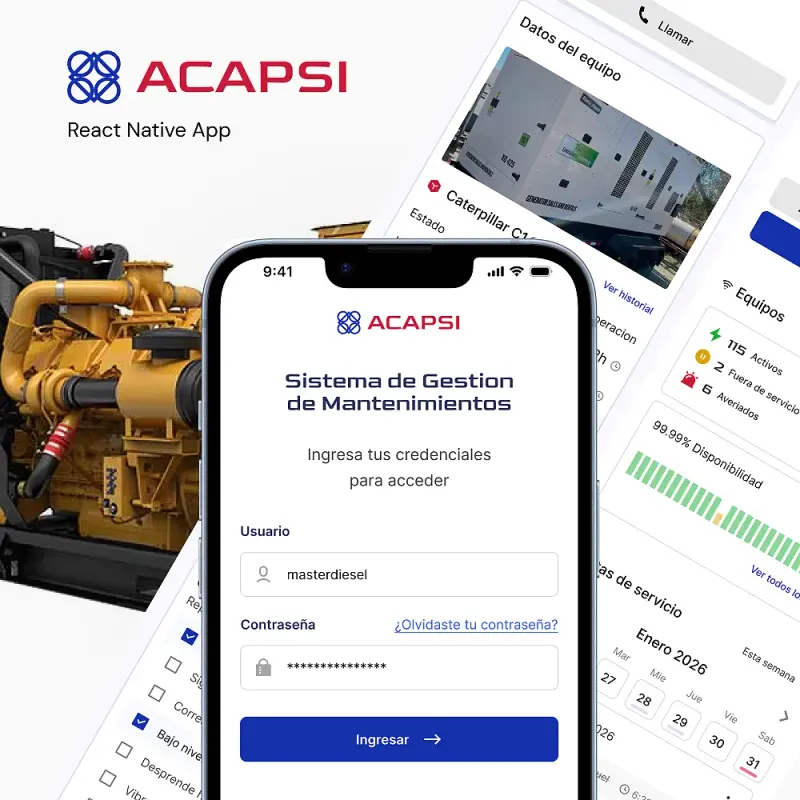 Acapsi Mobile App — Front-End project built with React Native and Figma