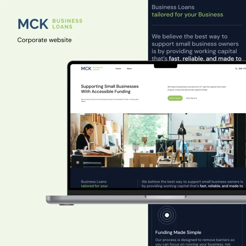 MCK Business Loans — Front-End project built with HTML and TailwindCSS